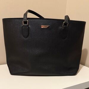 Kate Spade Black Leather Tote with Laptop pocket